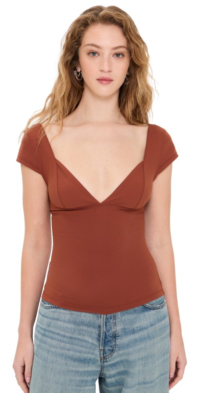 Free People Duo Corset Cami Chocolate Malt