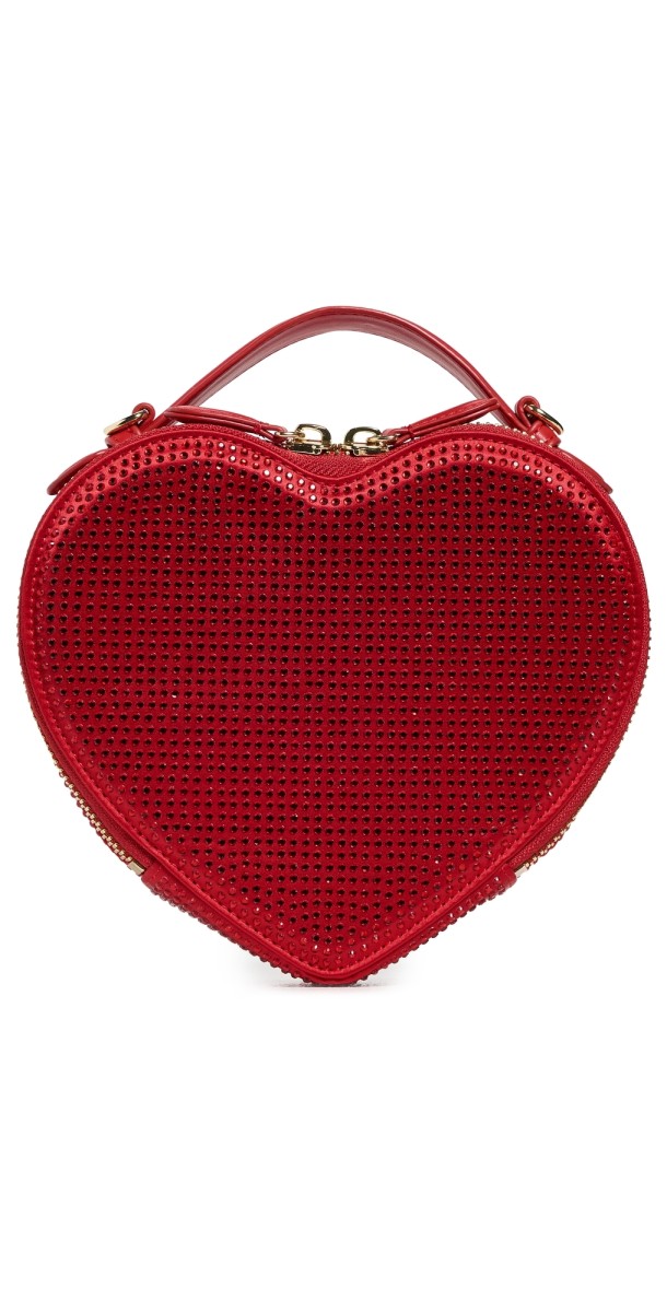 Stoney Clover Lane Heart Crossbody Bag Red Sparkles