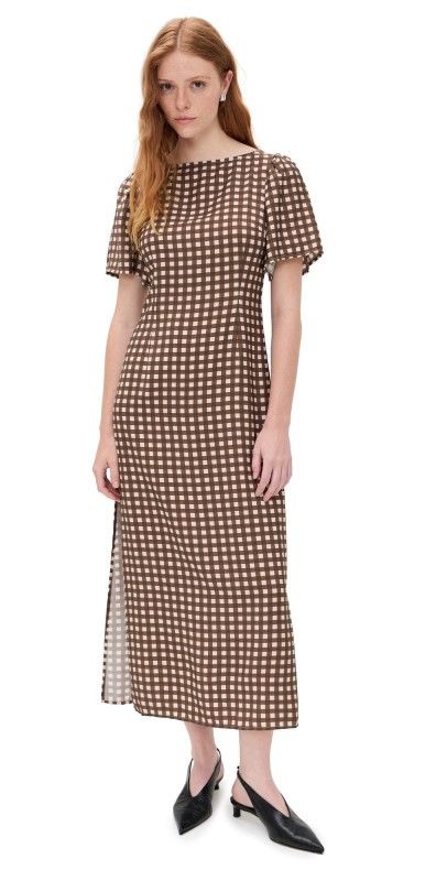 BAUM UND PFERDGARTEN Adalene Dress Hot Fudge Check