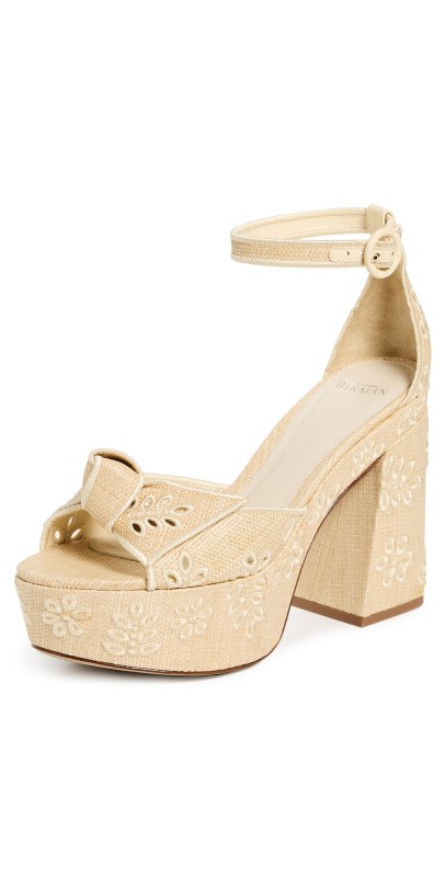 Alexandre Birman Maxi Clarita Embroidery Sandals 120mm Creamy