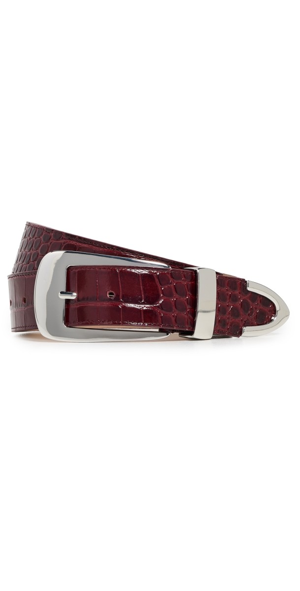 B-Low The Belt Arden Croco Belt Merlot/Silver