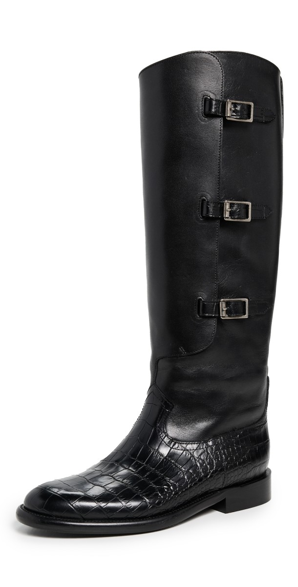 Paris Texas Montana Buckle Boots Carbone/Black