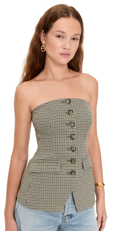 Favorite Daughter The Phoebe Bustier Chesire Houndstooth