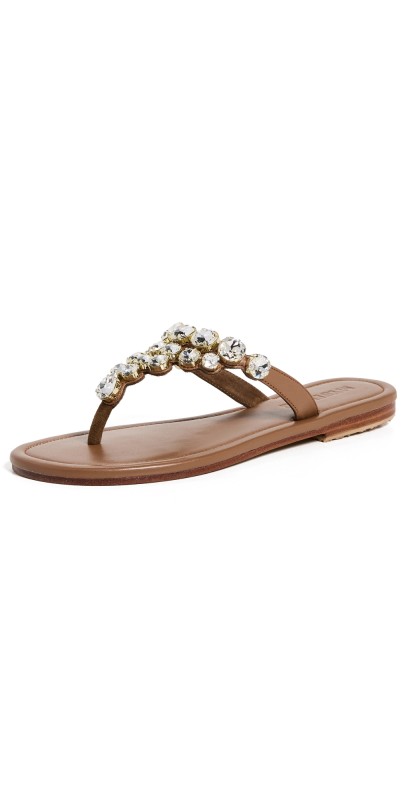 Mystique Embellished Sandals Camel/Clear