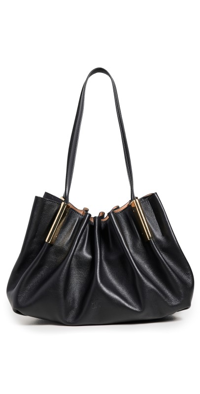 Ulla Johnson Isadora Mini Ruched East-West Tote Noir