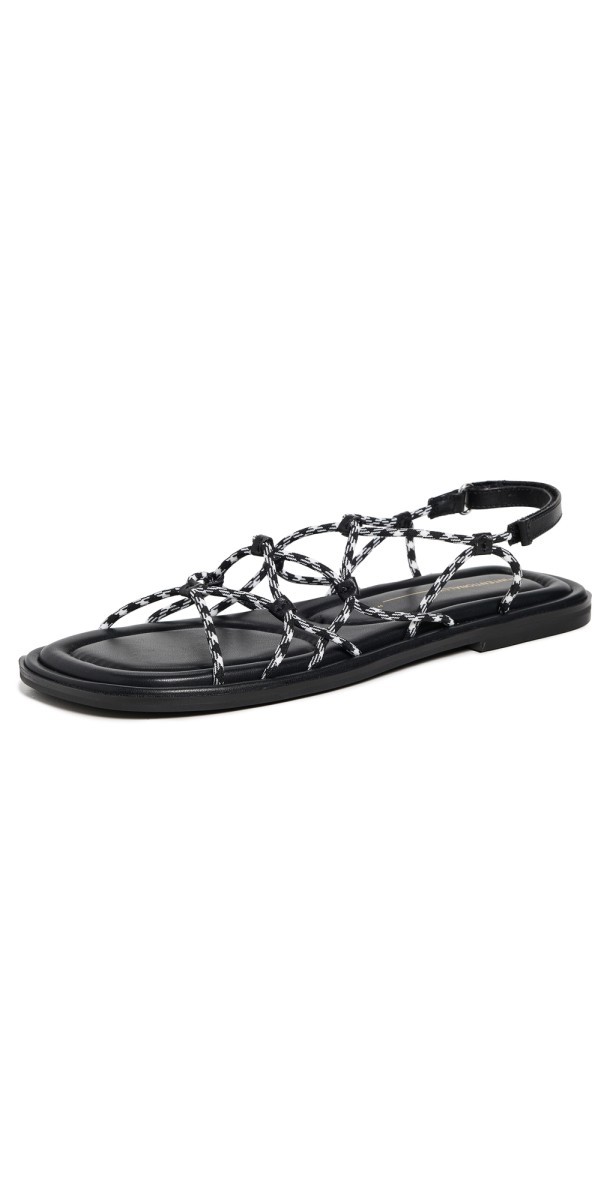 Intentionally Blank Lychee Sandals Black White