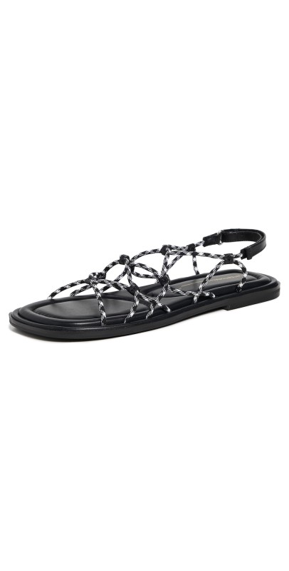Intentionally Blank Lychee Sandals Black White