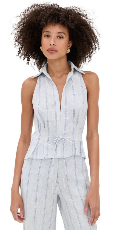 HEVRON Sloan Vest Blue Stripe