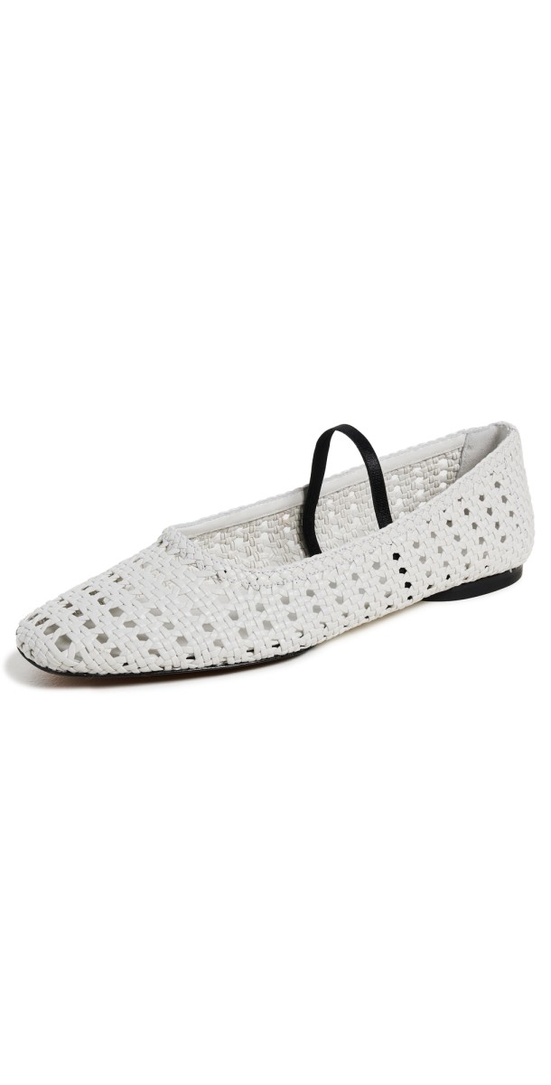 Vince Vivian Woven Mary Janes White