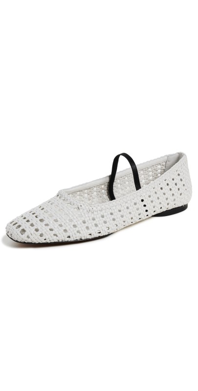 Vince Vivian Woven Mary Janes White