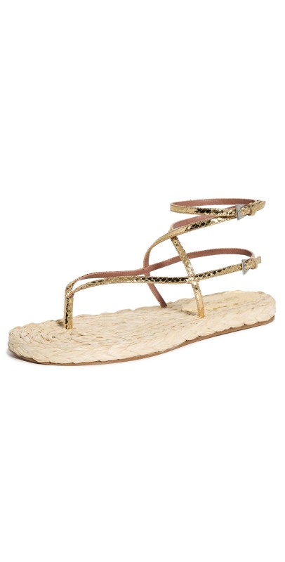 Paris Texas Hydra Flat Sandals Gold/Naturale