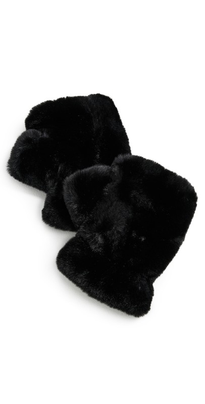 Apparis Ariel Faux Fur Fingerless Gloves Noir