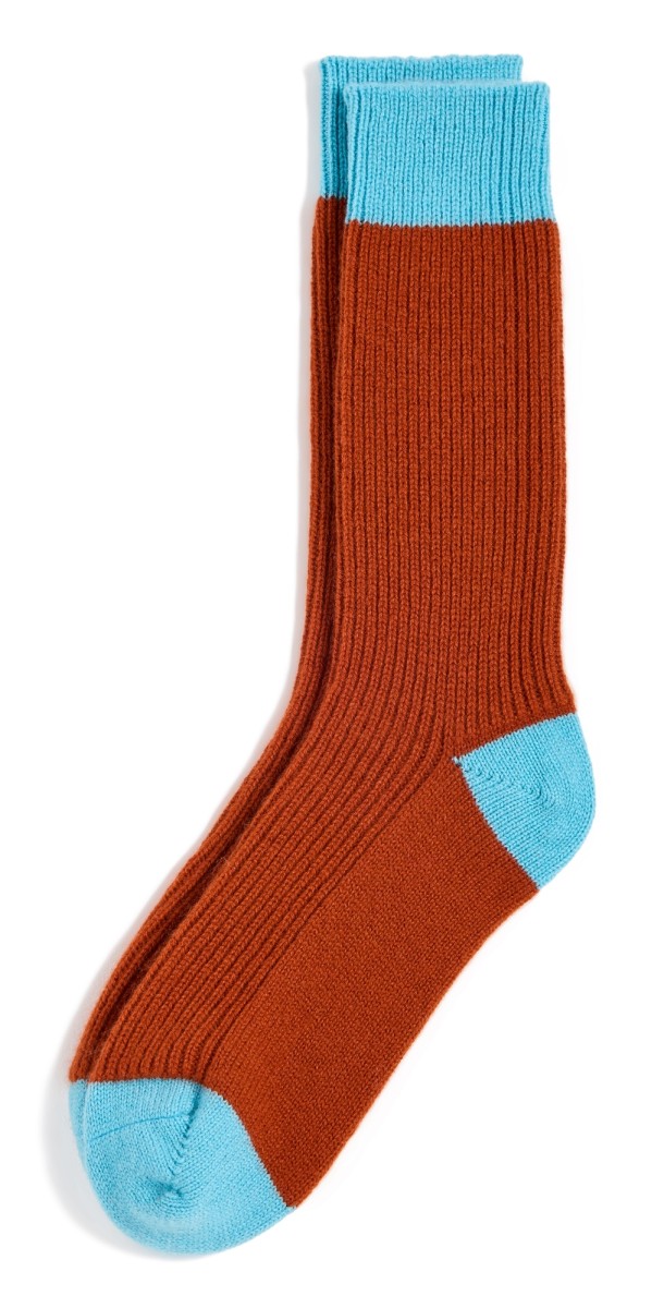 Guest in Residence The Cashmere Soft Socks Chai/Aquamar