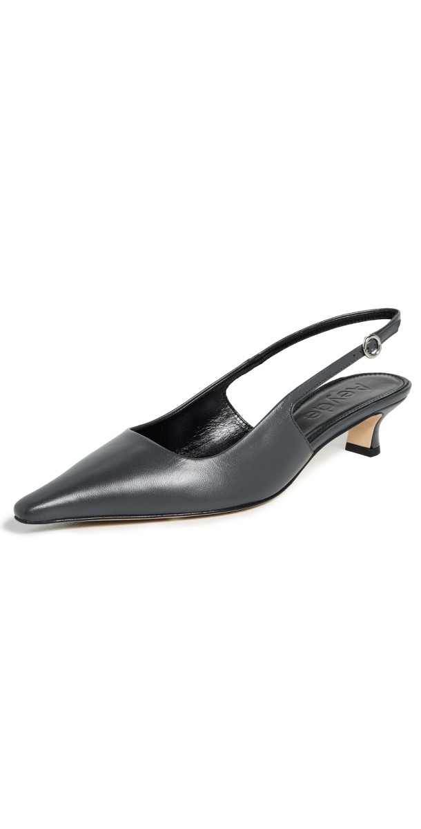 AEYDE Catrina Nappa Leather Heels Charcoal