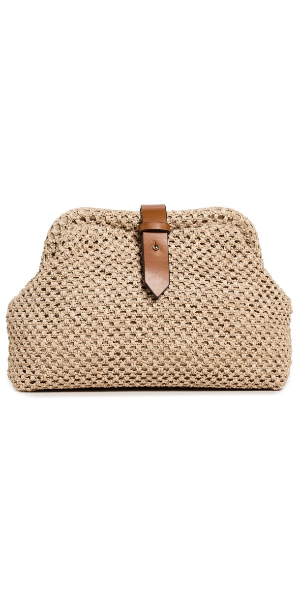 Caterina Bertini Woven Clutch Natural