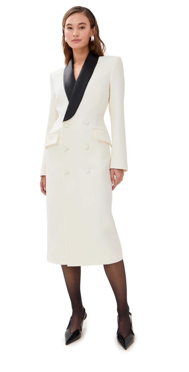 WARDROBE. NYC Tuxedo Blazer Dress Off White & Black