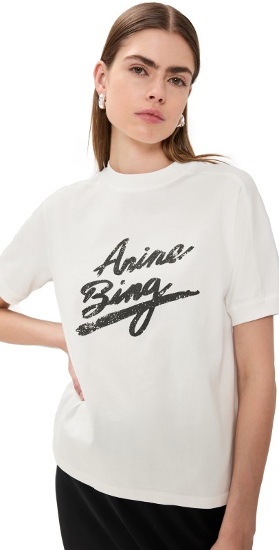 ANINE BING Jaylin Signature Tee Ivory