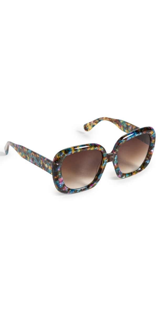 Lele Sadoughi Jackie Square Sunglasses Calico Midnight 999