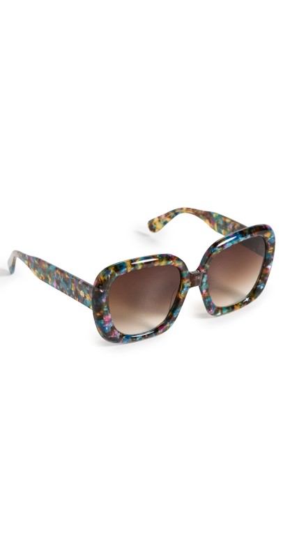 Lele Sadoughi Jackie Square Sunglasses Calico Midnight 999