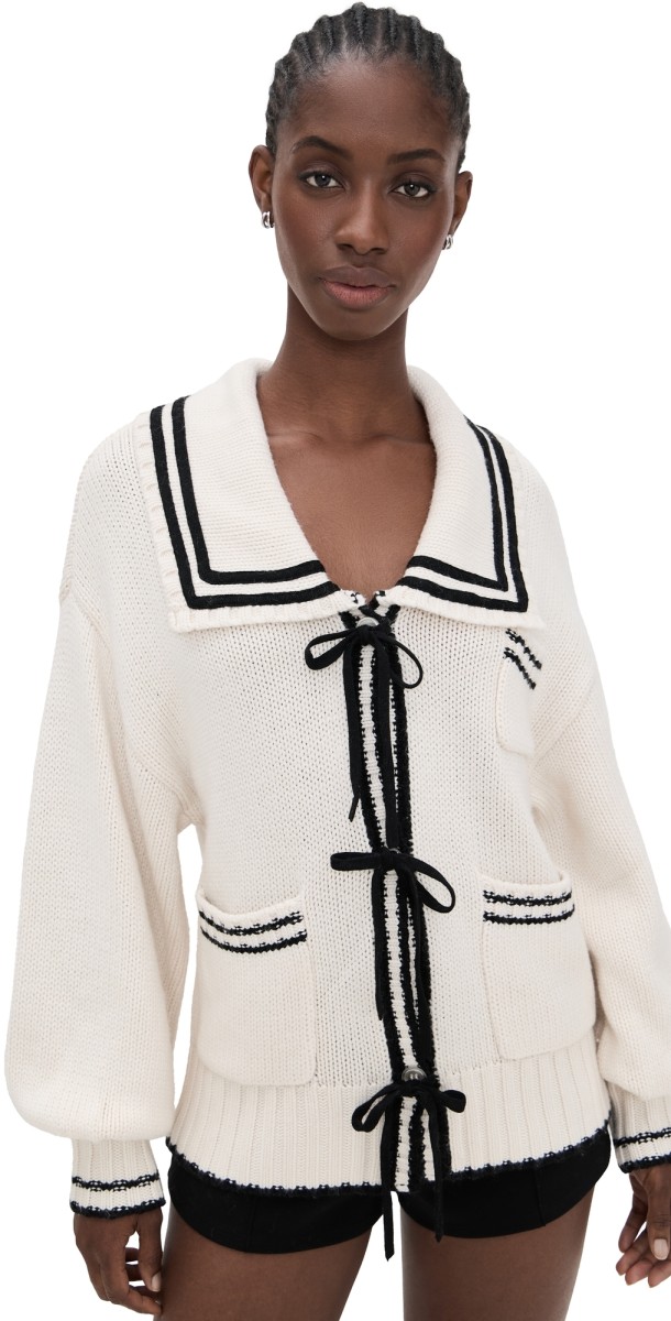 For Love & Lemons Marina Knit Cardigan Tan