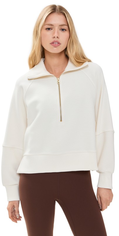 Varley Milano Half Zip Sweat Ivory
