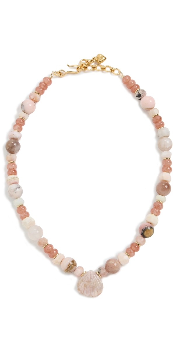 Brinker + Eliza Pink Sands Necklace Rose Gemstone Mult
