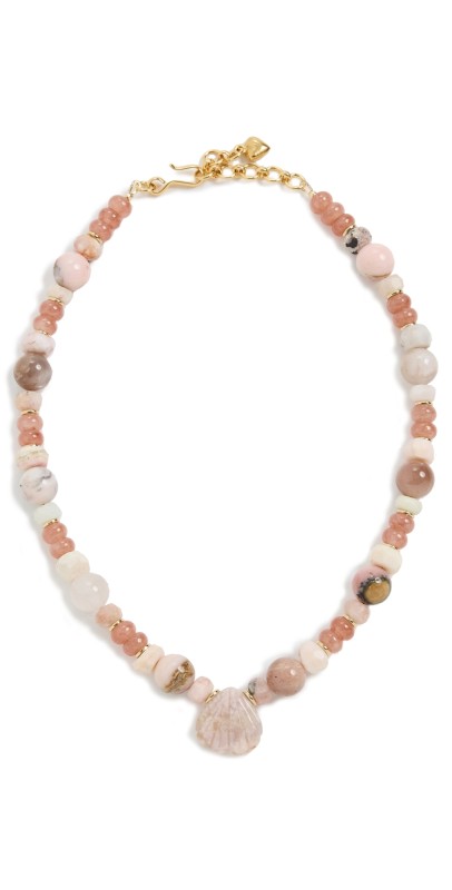 Brinker + Eliza Pink Sands Necklace Rose Gemstone Mult