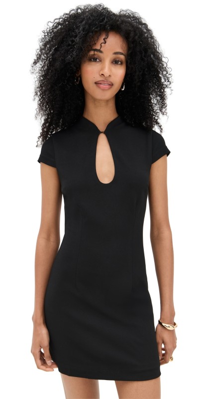 Runaway the Label Vieno Keyhole Fitted Mini Dress Black