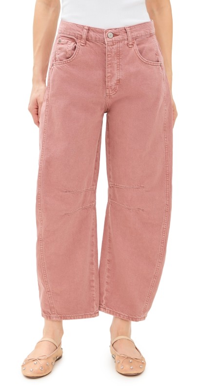 Free People Good Luck Mid Rise Barrel Jeans Sunsetter