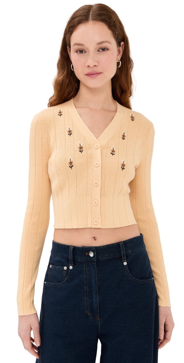 JoosTricot Pointelle Cardigan Honey