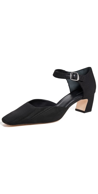 Reformation Denise Pumps Black Moire