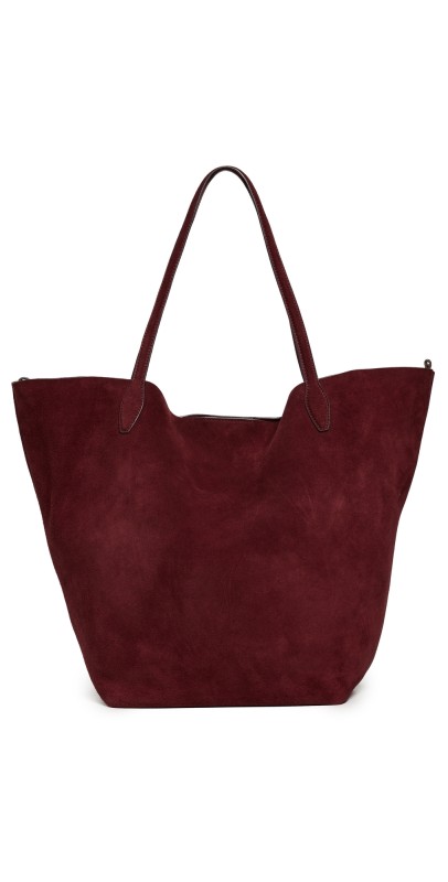 Madewell Oversized Soft Grain Shopper Tote Deep Merlot
