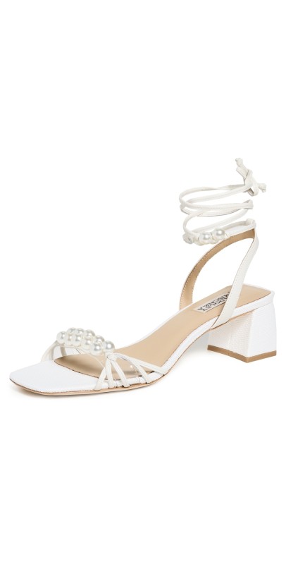 Badgley Mischka Deja Block Heels White