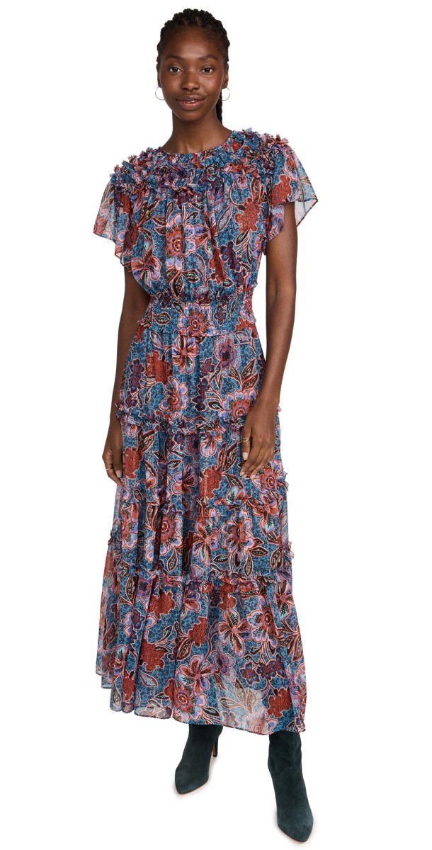 MISA Suki Dress Cerulean Flora