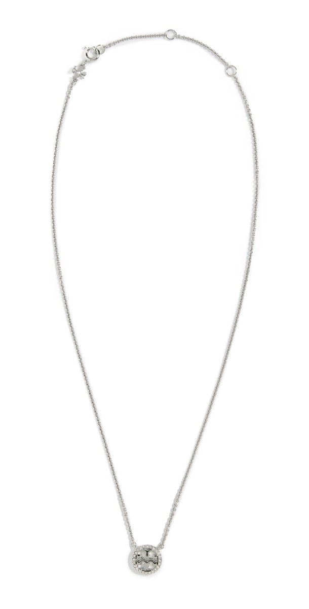 Tory Burch Miller Pave Pendant Necklace Tory Silver / Crystal