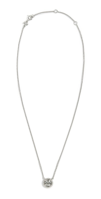 Tory Burch Miller Pave Pendant Necklace Tory Silver / Crystal