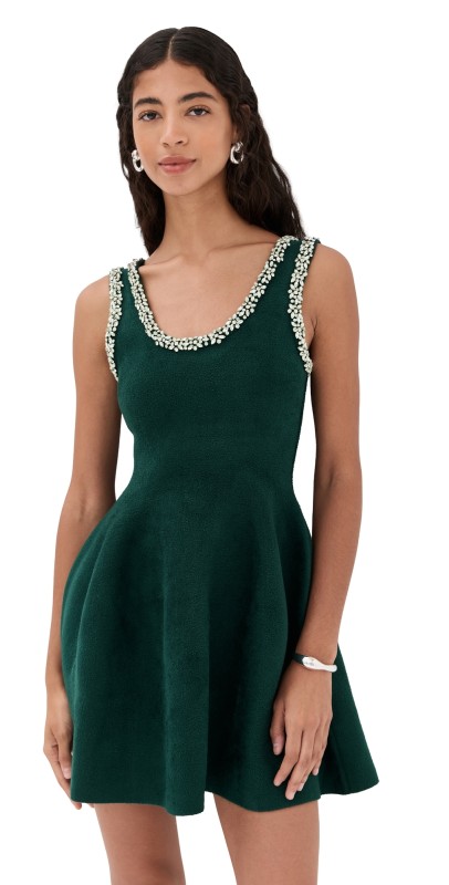 SIMKHAI Leona Mini Dress Emerald