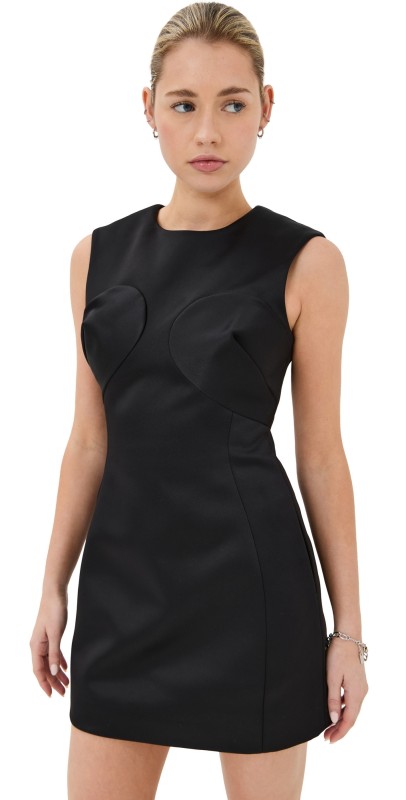 Marc Jacobs Seamed Up Satin Dress Black