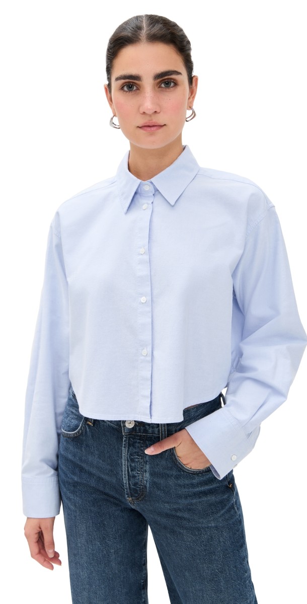 Citizens of Humanity Ana Cropped Shirt Blue