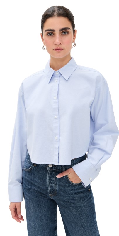 Citizens of Humanity Ana Cropped Shirt Blue