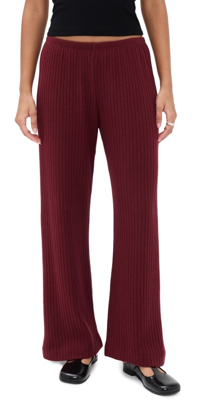 DONNI. The Sweater Rib Simple Pants Oxblood