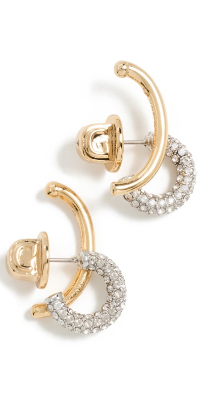 DEMARSON Marisa Mini Pave Earrings Gold/Silver/Crystal