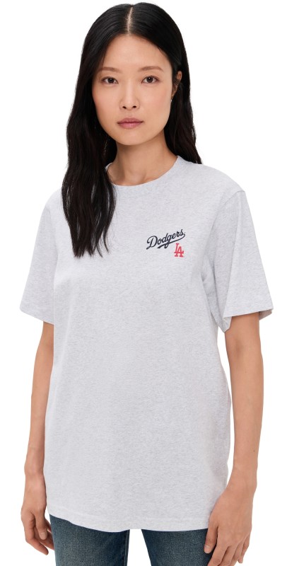Sporty & Rich Dodgers Serif T-Shirt Heather Grey