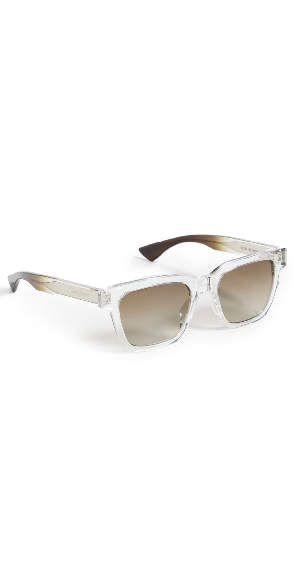 Saint Laurent Square Sunglasses Crystal/Gr