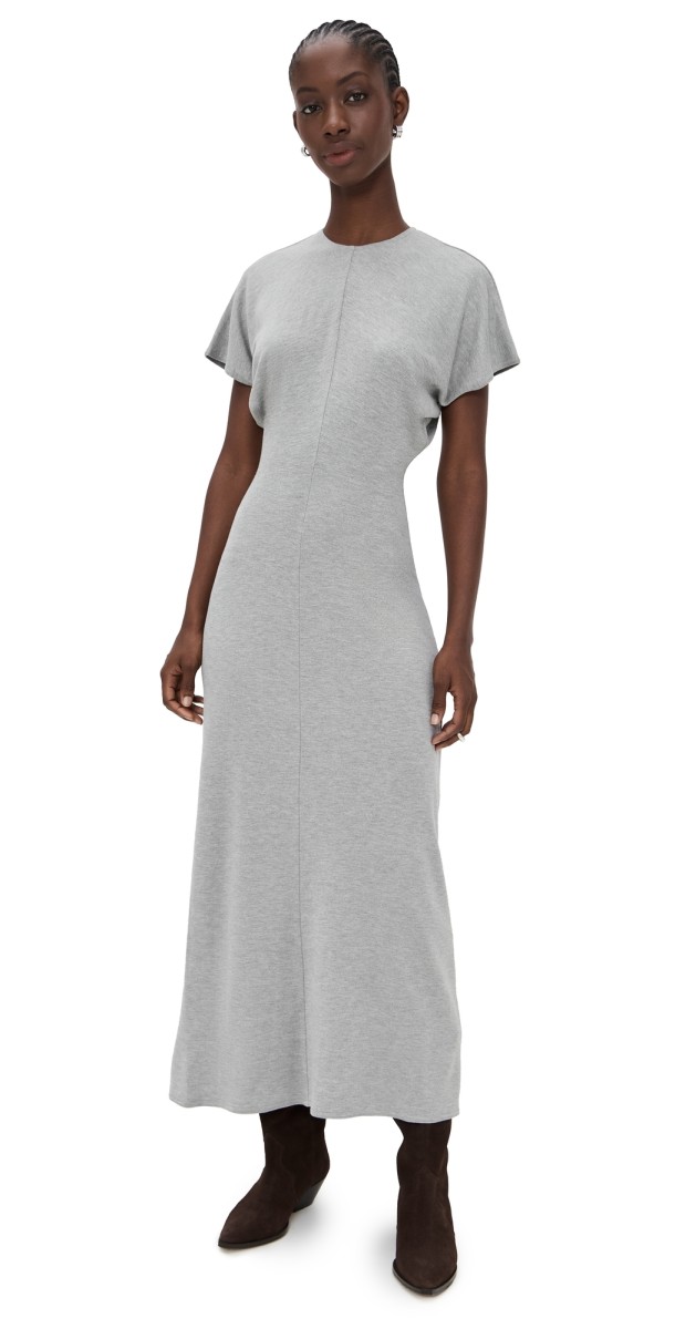 Polo Ralph Lauren Wool Jersey A Line Dress Grey