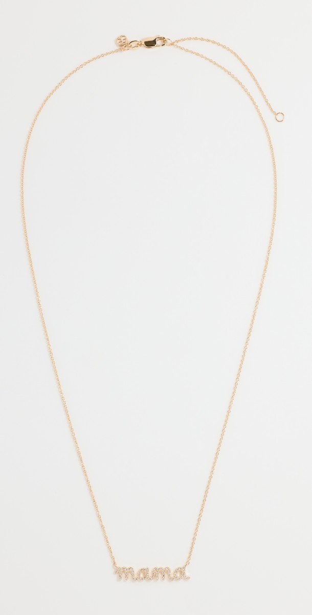 Sydney Evan 14k Mama Script Necklace Gold