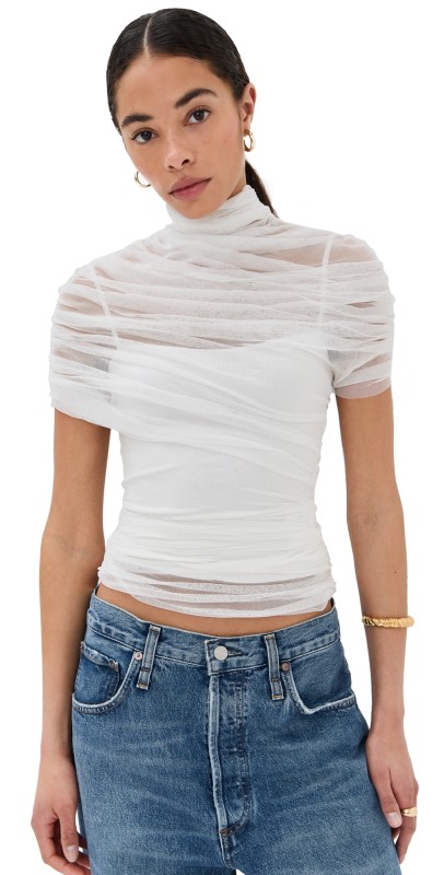 Christopher Esber Christo Sheer Wrap Top White