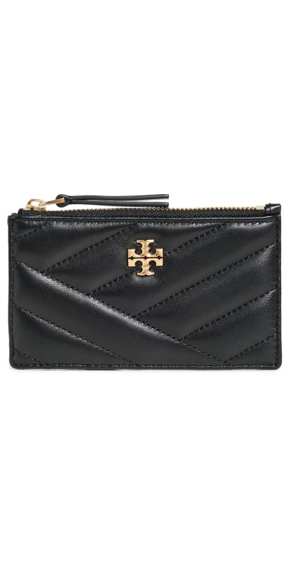 Tory Burch Kira Chevron Zip Card Case Black