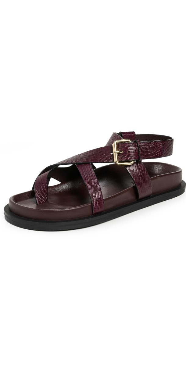 A. EMERY Elbert Sandals Mulberry Lizard