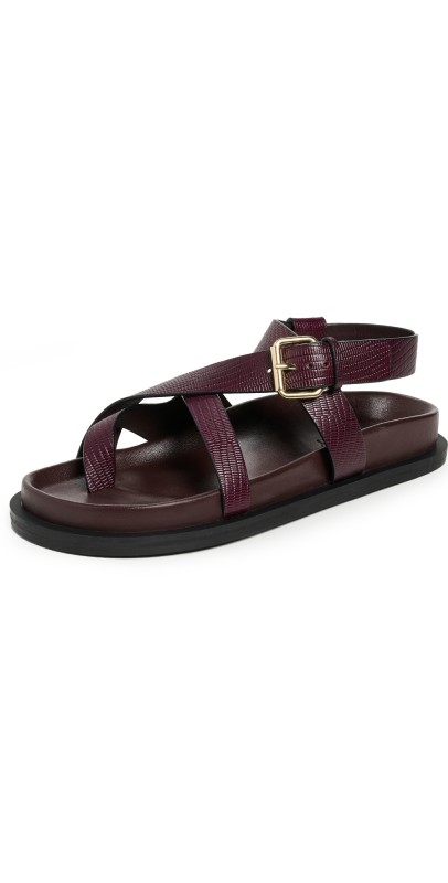 A. EMERY Elbert Sandals Mulberry Lizard